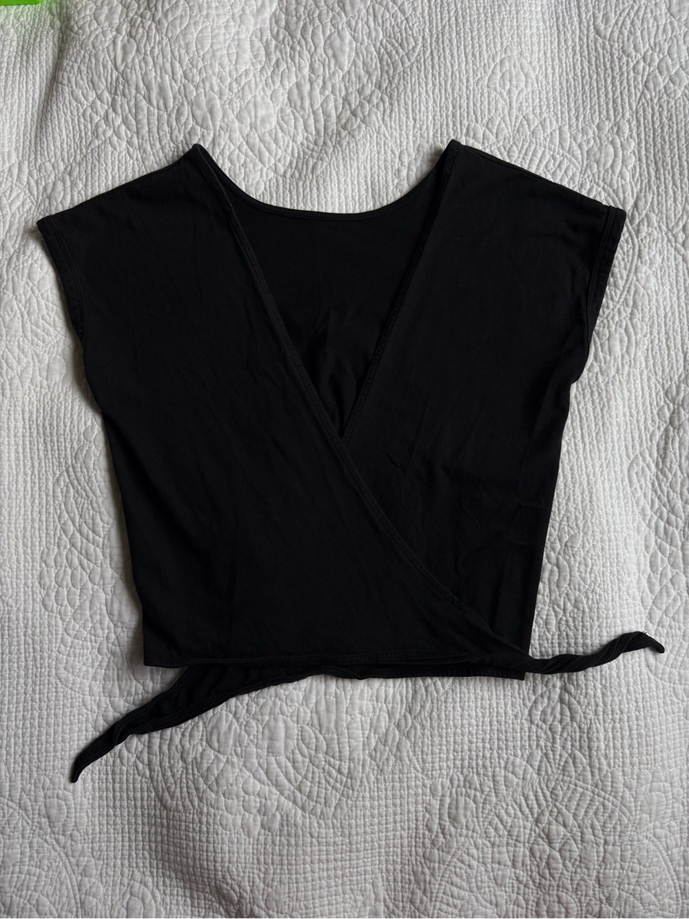 Wilfred Aritzia Black Tie Wrap Top
